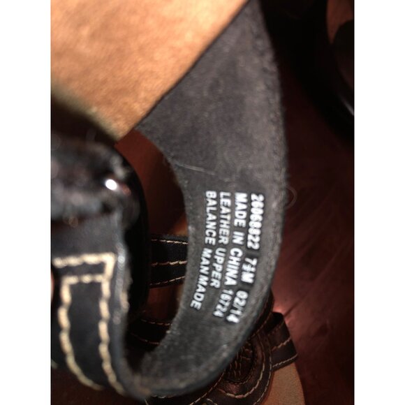 Clarks Womens Black Leather Strappy Slide Sandals With Stitch Detailing Size 7.5 - Picture 9 of 16